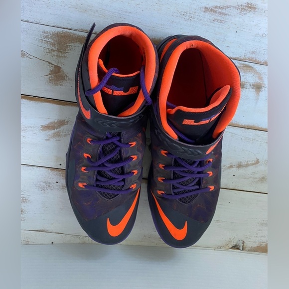 NIKE LeBron Zoom Soldier VIII PRM black orange sneakers hi-top 2014 sz 12 EUC main image 5